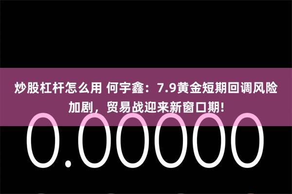 炒股杠杆怎么用 何宇鑫：7.9黄金短期回调风险加剧，贸易战迎来新窗口期!
