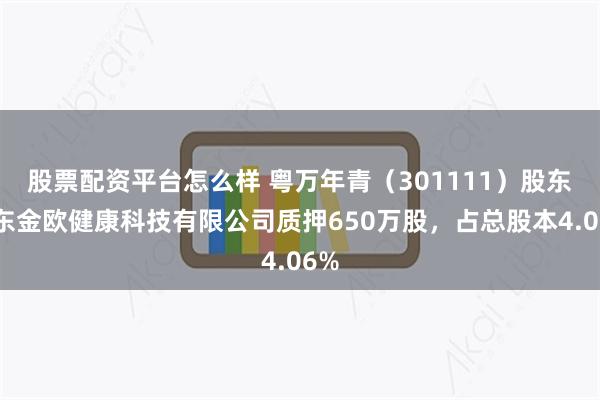 股票配资平台怎么样 粤万年青（301111）股东广东金欧健康科技有限公司质押650万股，占总股本4.06%