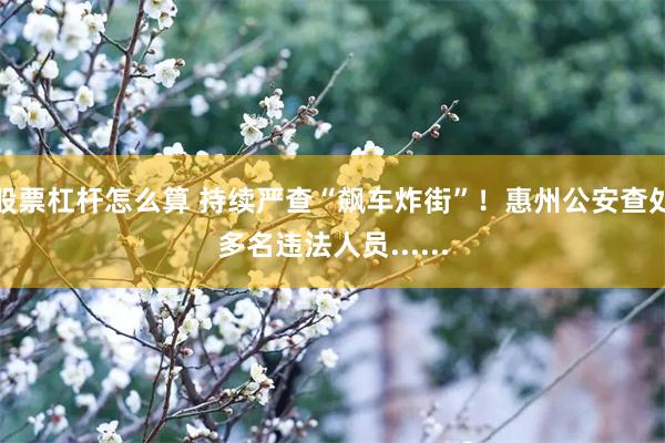 股票杠杆怎么算 持续严查“飙车炸街”！惠州公安查处多名违法人员......