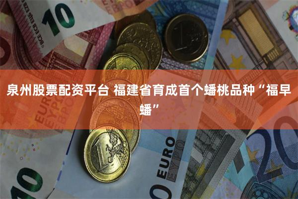 泉州股票配资平台 福建省育成首个蟠桃品种“福早蟠”